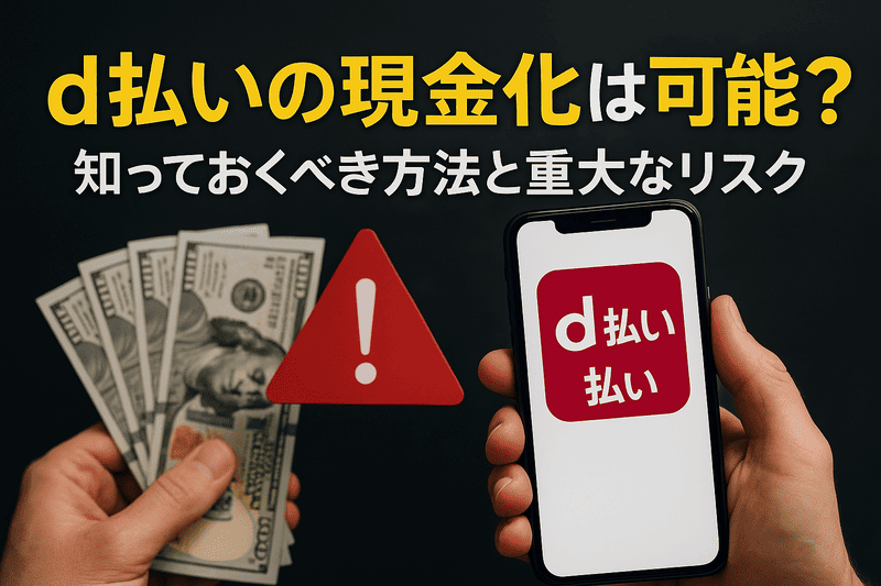 d払いの現金化は可能？知っておくべき方法と重大なリスク
